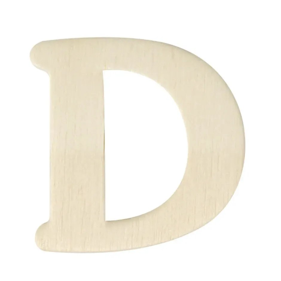 LTC-Leiden Houten letter D 4 cm per stuk