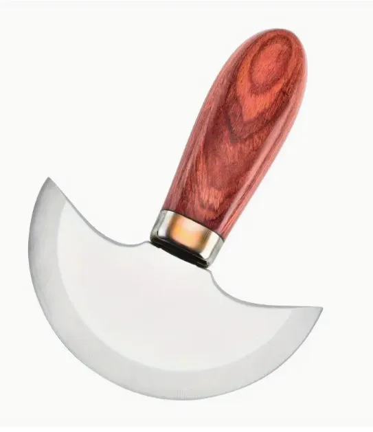 Leather House Masterknife leermes large hout stalenkleur