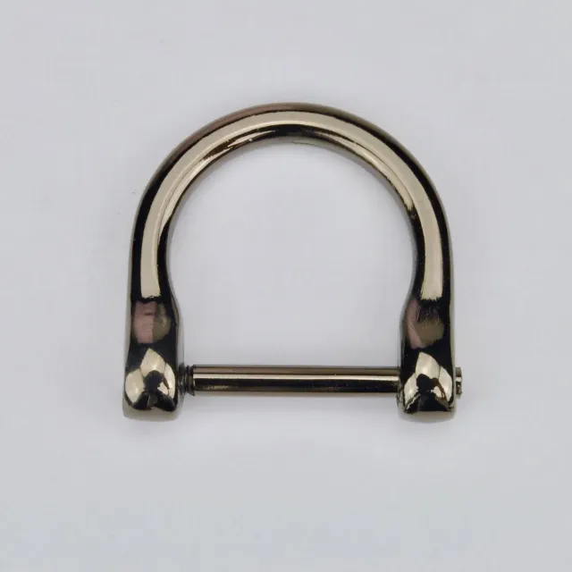 Leather House D-Ring Black 20mm ring zwart