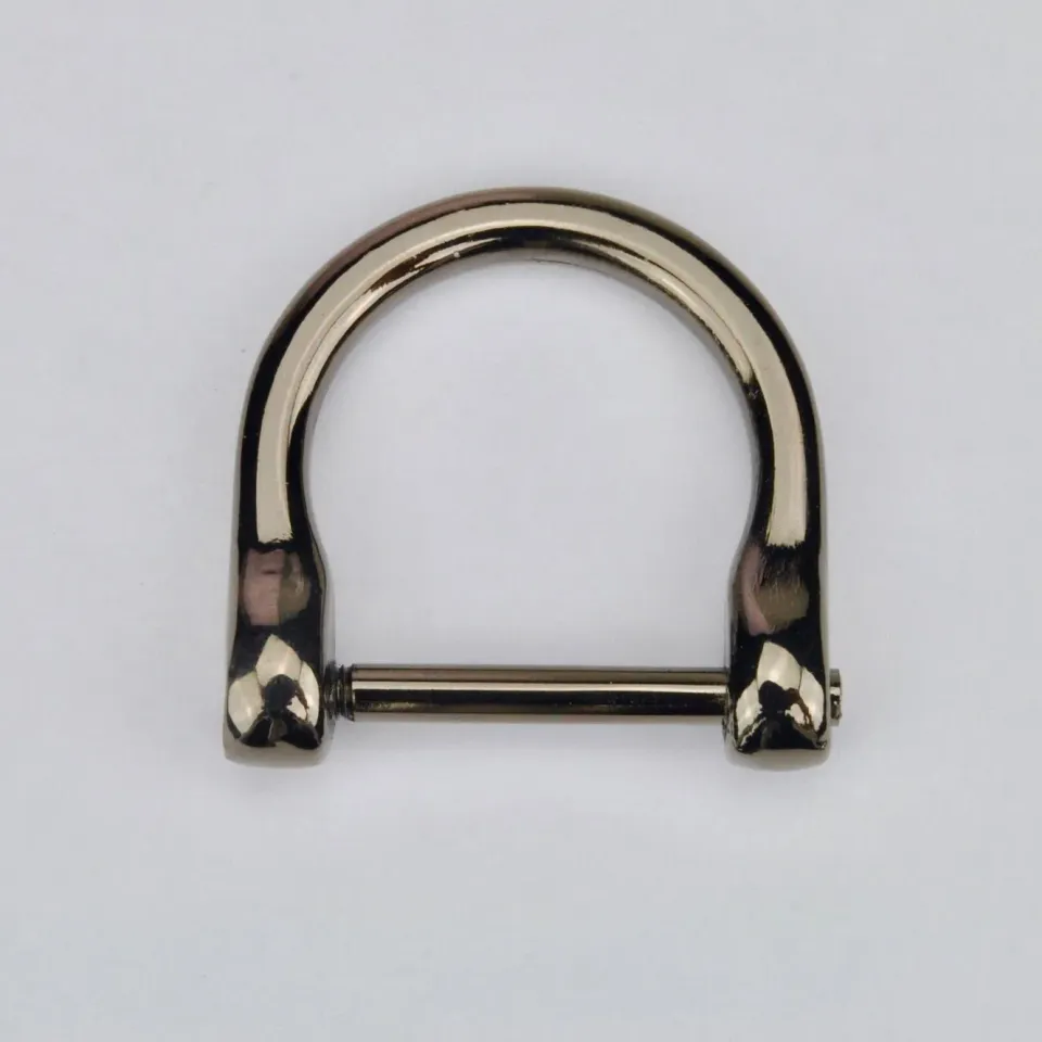 Leather House D-Ring Black 20mm ring zwart