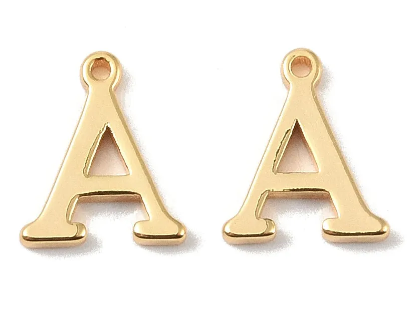 La Petite Epicerie Breloque Lettre A Bedel Goud Verguld