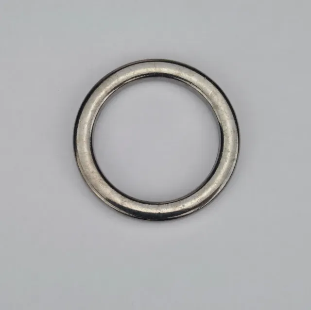Leather House ring zwart 30 mm metaal gun metal