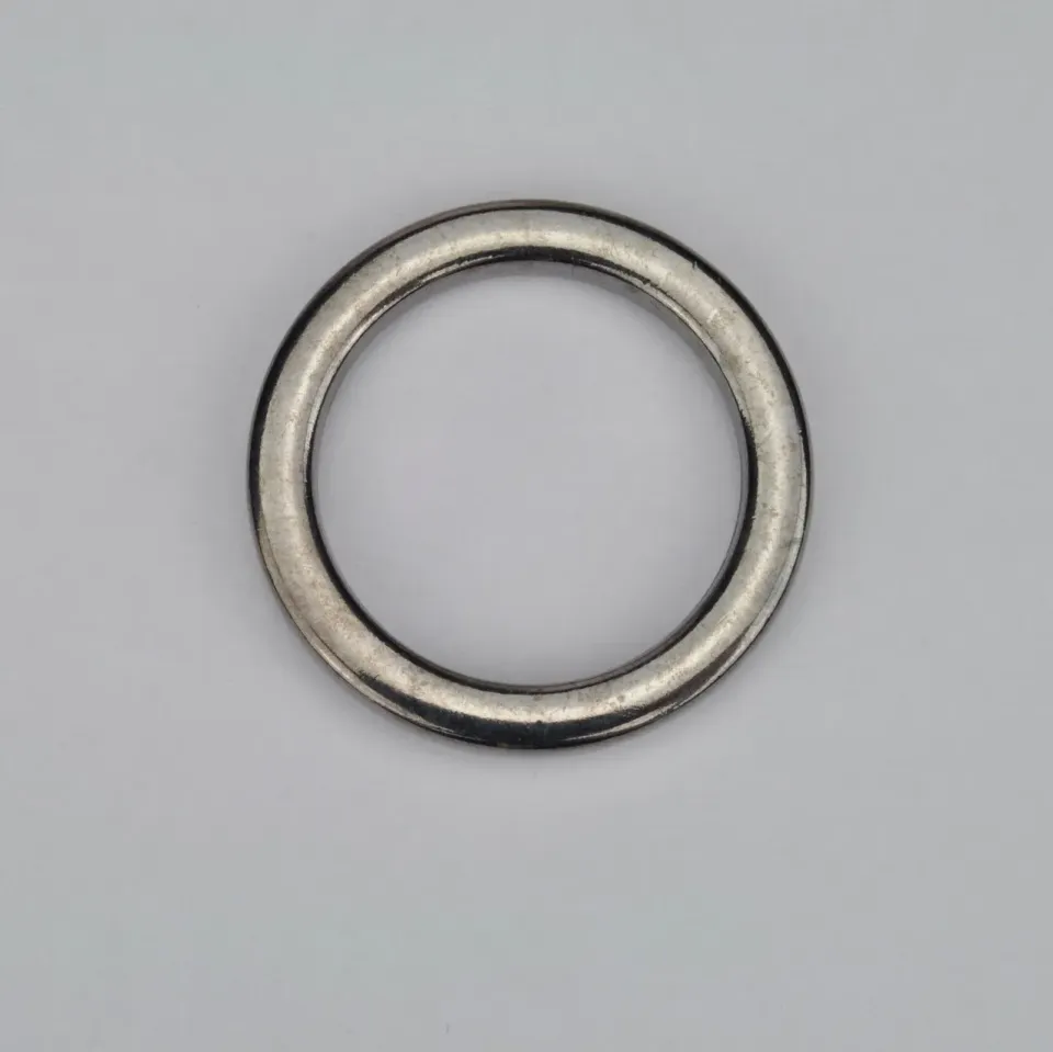 Leather House ring zwart 30 mm metaal gun metal