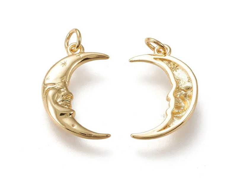 La Petite Epicerie Maan hanger goud 20 mm 18k verguld