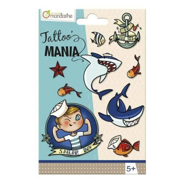 LTC-Leiden tattoo stickers zeewereld 1 vel 9x12,8 cm