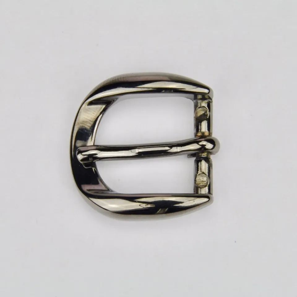 Leather House Gesp black 20mm riemgesp gun metal