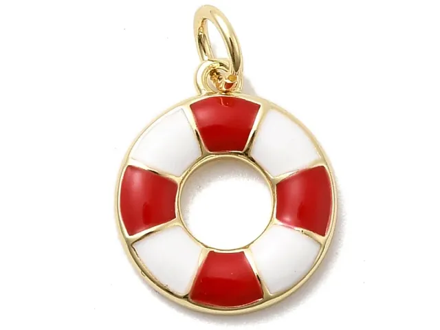 La Petite Epicerie Boei bedel rood verguld 15x13 mm
