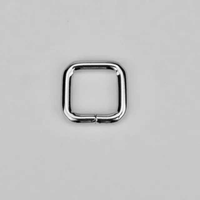 Leather House Vierkante Ring Silver 15mm tassenring