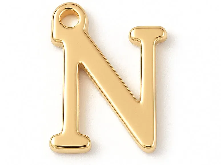 La Petite Epicerie letterbedel N verguld per stuk 10x12 mm