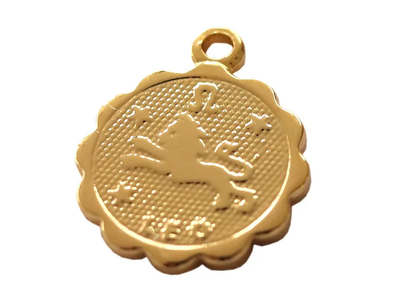 La Petite Epicerie astro Leeuw bedel 1,2 cm verguld per stuk
