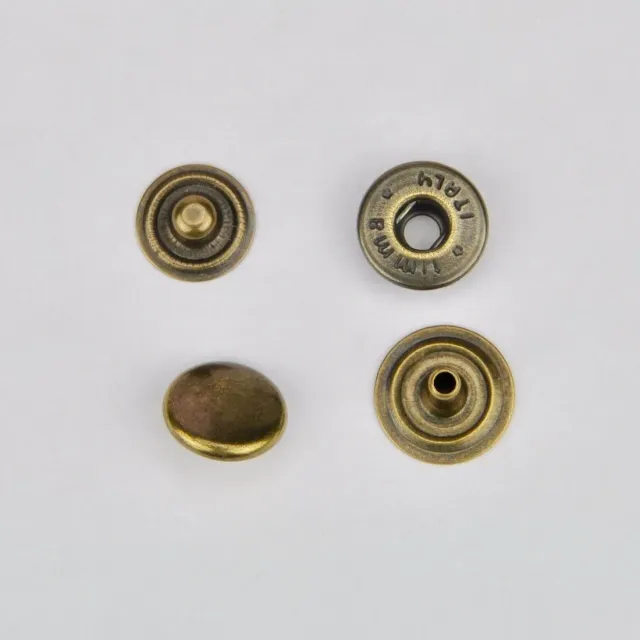 Leather House Drukker Brass 9mm drukknopen 10 stuks