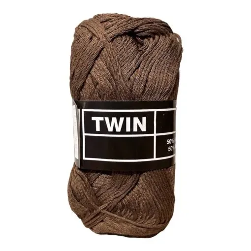 Twin katoen-acrylgaren 50gr 125m bruin naald 3,5-4