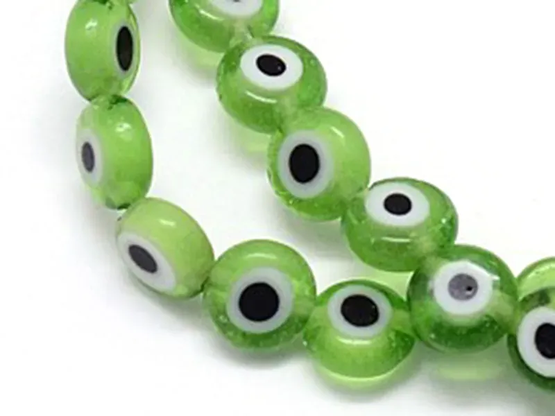 La Petite Epicerie boos oog kralen 6 mm groen glas 20 stuks