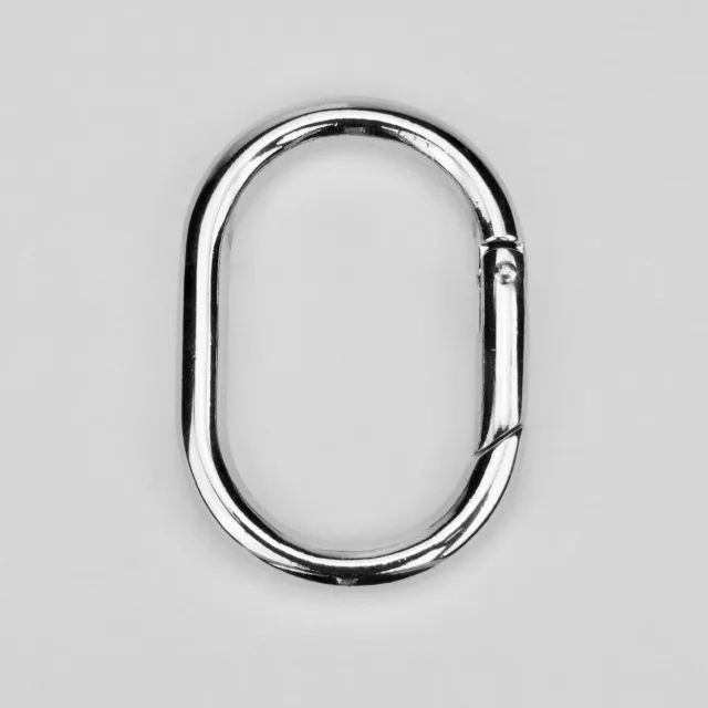 Leather House ovale ring met veer zilver 26x40 mm