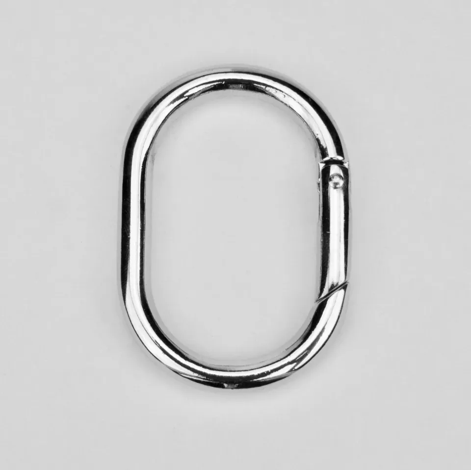 Leather House ovale ring met veer zilver 26x40 mm