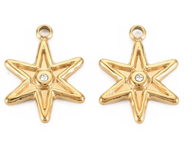 La Petite Epicerie bedel ster strass goud verguld 15 mm