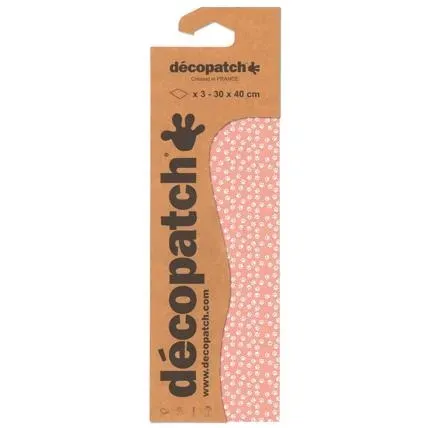 LTC-Leiden Decopatchpapier A3 oranje hondenpootjes 3 vel C886