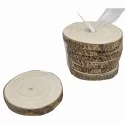 Astrid Brouwers boomschors onderzetters hout set van 6