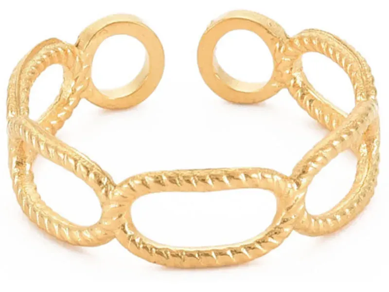 La Petite Epicerie schakel ring goud 18K verguld maillons