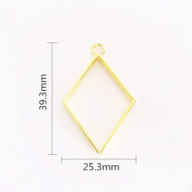 Bijounique Hanger open ruit frame per stuk 25x40mm