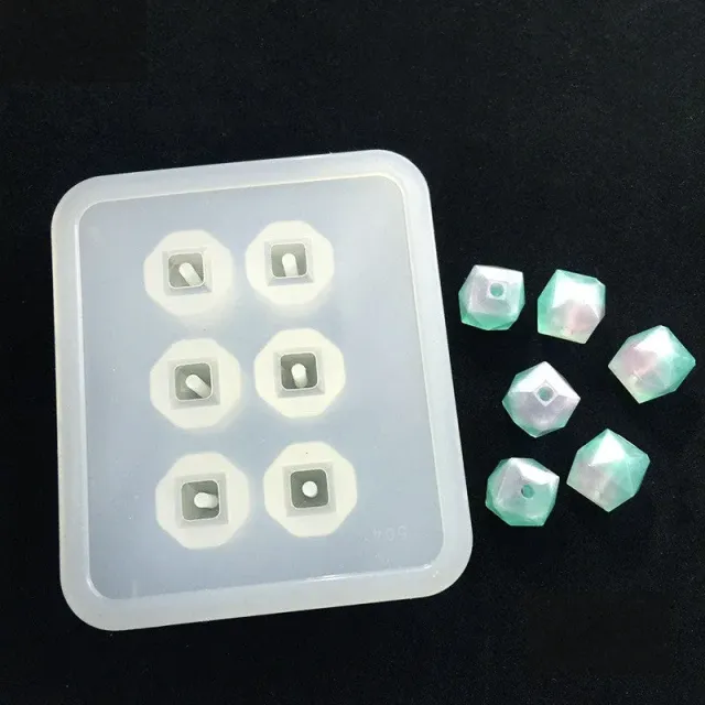 Bijounique Facet K7 kralen gietmal 12 mm siliconen 6 stuks