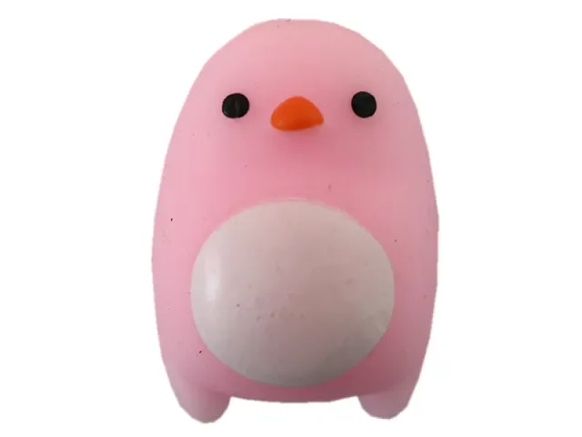 La Petite Epicerie Mini Squishy Pinguïn antistress roze 4,5 cm