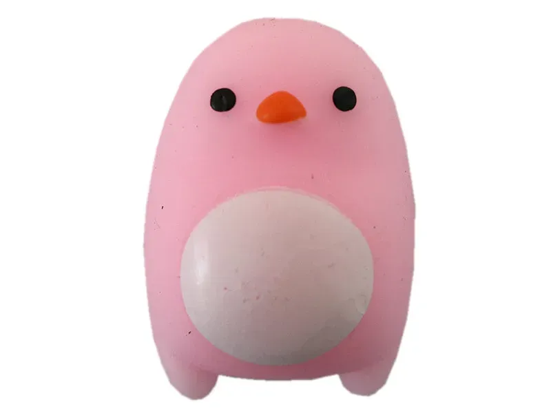 La Petite Epicerie Mini Squishy Pinguïn antistress roze 4,5 cm