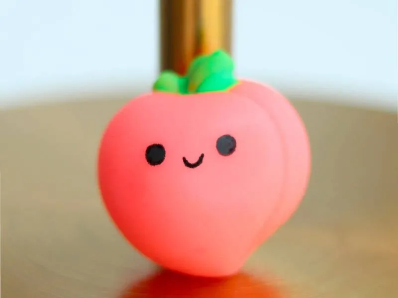La Petite Epicerie mini squishy perzik roze-groen 4 cm