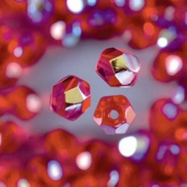 LTC-Leiden facetkralen 6 mm kralen rood 50 stuks facetgeslepen