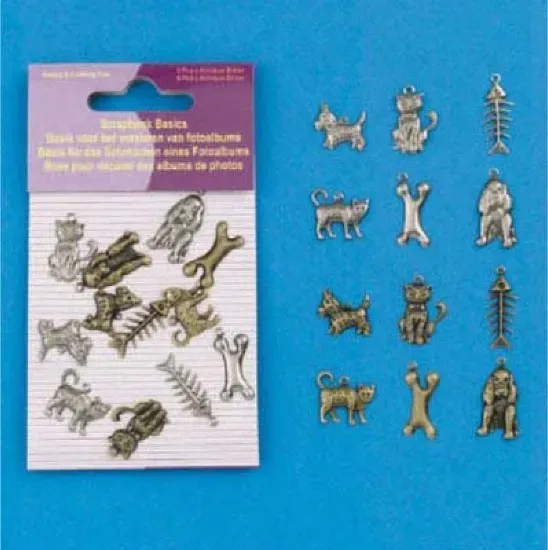 LTC-Leiden Scrapbook Basics embellishments honden poezen 12 stuks