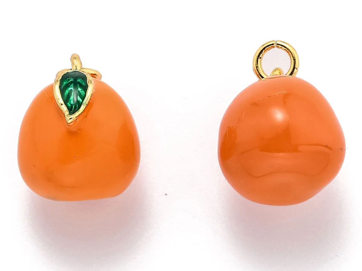 La Petite Epicerie bedel sinaasappel goud emaille per stuk