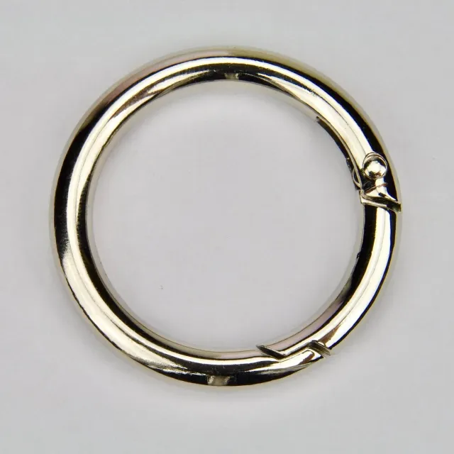 Leather House ring met veer zilver 35 mm 2 stuks