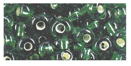 LTC-Leiden glaskralen zilveren kern 3,5 mm groen 20 gram