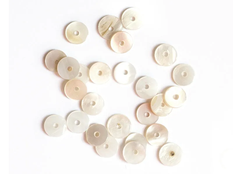 La Petite Epicerie heishi kralen parelmoer wit 6 mm 20 stuks