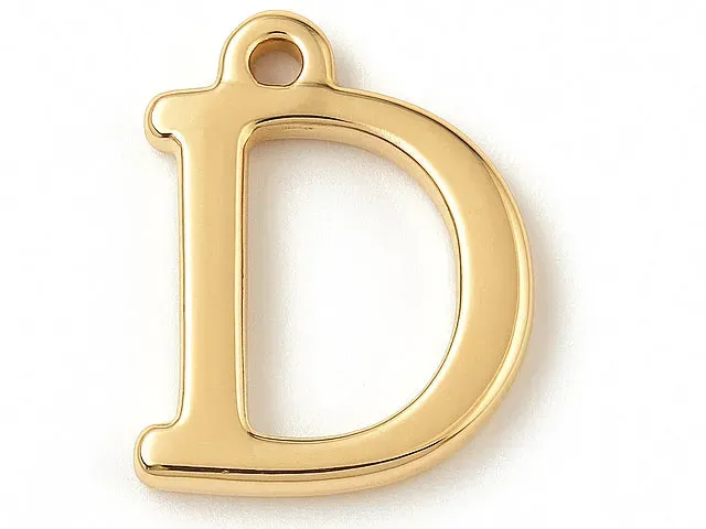 La Petite Epicerie Letter D bedel goud 10x12mm per stuk
