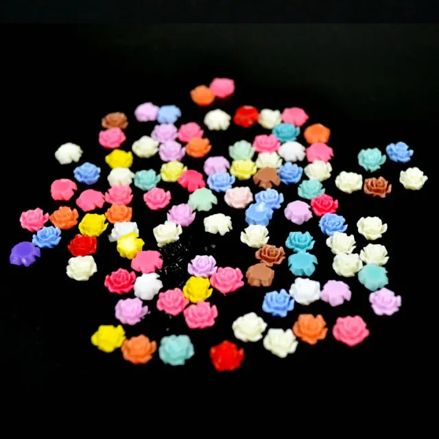 Bijounique Roosjes decoratie 10 stuks mix 6 mm