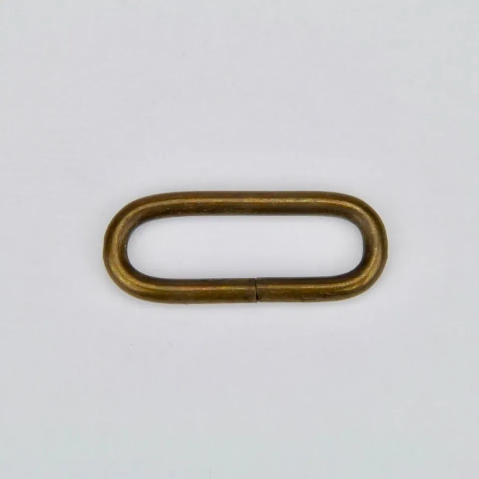 Leather House ovale ring messing oud goud 28x7 mm