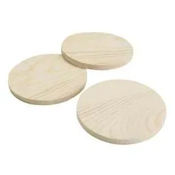Astrid Brouwers houten onderzetters set 5 stuks 9 cm rond
