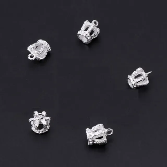Bijounique Kroontje bedel 8x10 mm antiek zilver