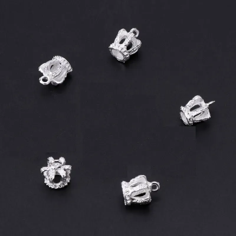 Bijounique Kroontje bedel 8x10 mm antiek zilver