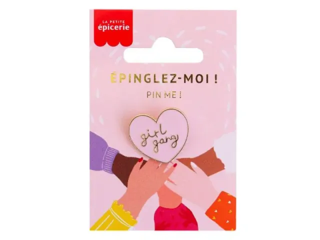 La Petite Epicerie Girl Gang pin broche goud roze 2,5 cm