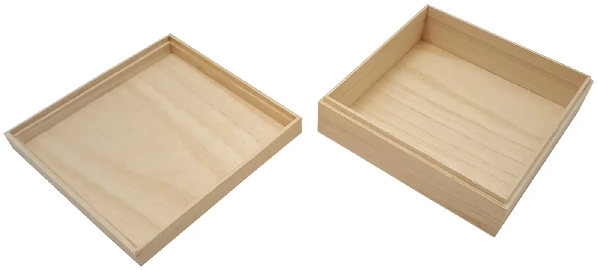 Astrid Brouwers houten doos vierkant los deksel 20,9 cm