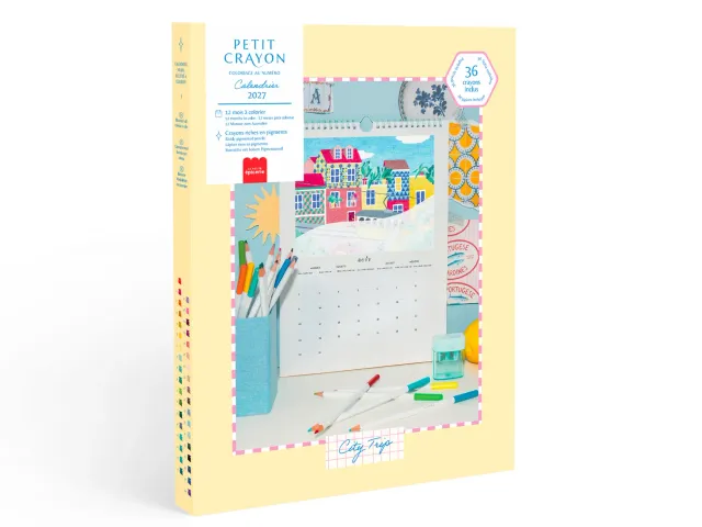 La Petite Epicerie Petit Crayon City Trip kleurkalender 2027 op nummer