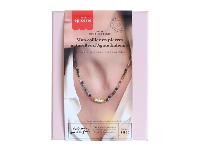 La Petite Epicerie Mon collier agate ketting set groen natuursteen