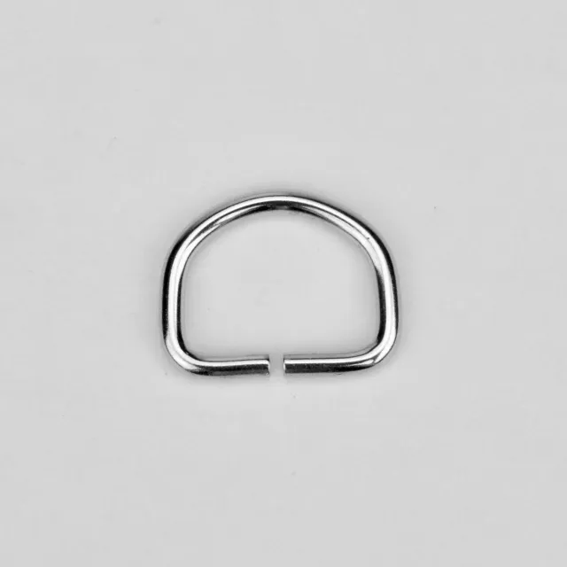 Leather House D-Ring Silver 14mm D-ring zilver nikkel