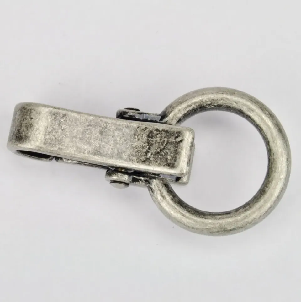 Leather House musketonhaak 19mm oud zilver per stuk