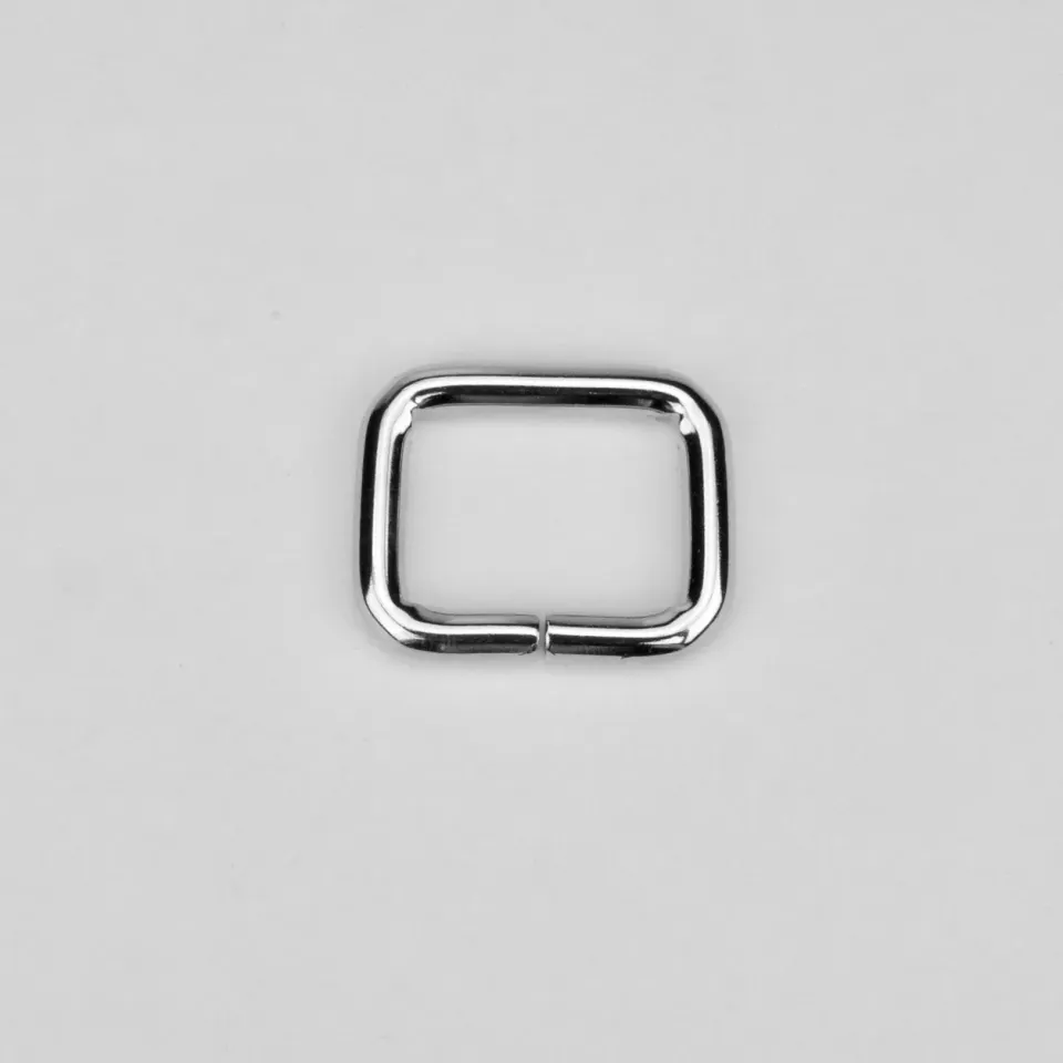 Leather House ring rechthoekig zilver 20 mm metaal 4 mm