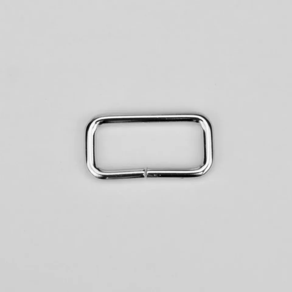 Leather House Rectangular Ring Silver 25 mm ring nikkel