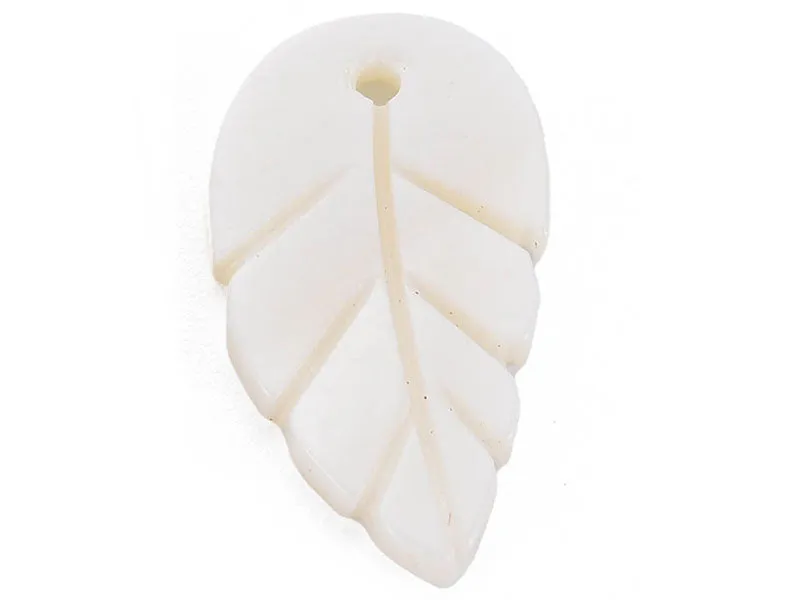 La Petite Epicerie hangers blad schelp wit 22 mm 5 stuks