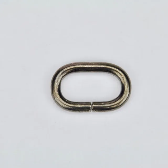 Leather House Ovale Ring 22 mm Ring Zwart Gun Metal